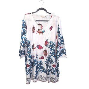 Soft Surroundings XL Fish Print Tunic Dress 3926